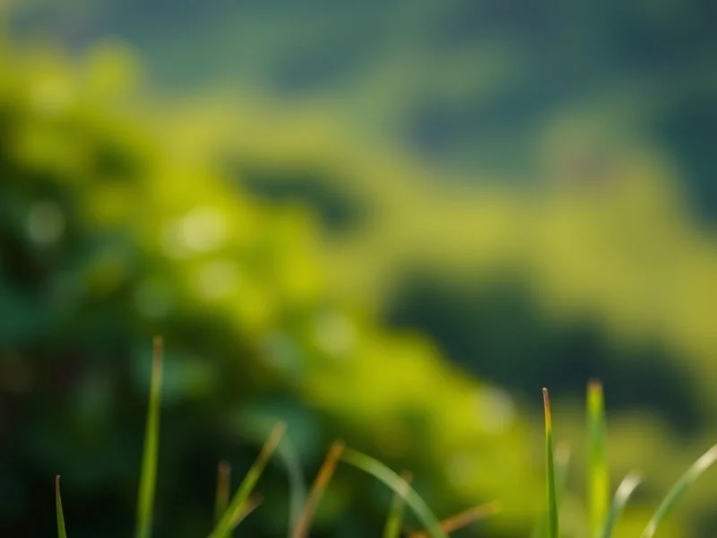 Abstract blend of swirling mist and bioluminescent fungi in a dark forest